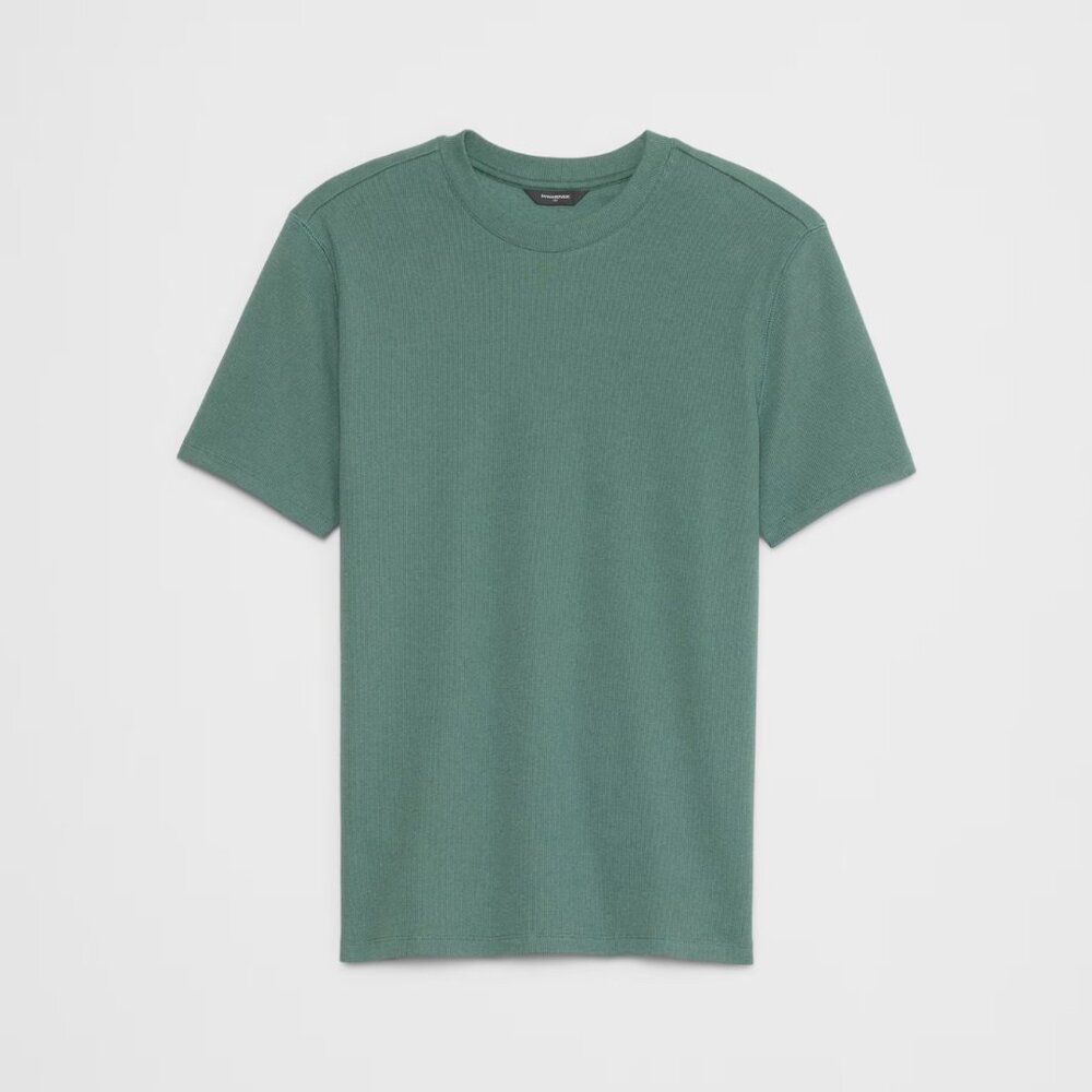 Banana Republic Slim Fit Mini Ribbed Shirt, Emerald Dusk, X-Large, NWT